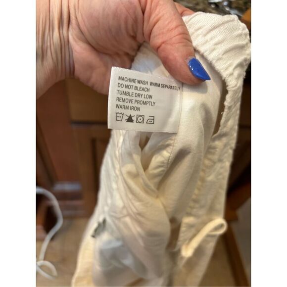 Orvis XL cream lined linen loose fit drawstring elastic waist pants - Picture 7 of 8